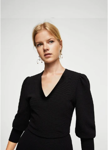 Черное кэжуал платье Mango однотонное