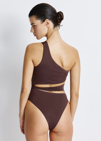 Коричневый летний купальник слитный, танк H&M