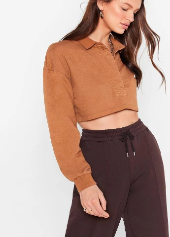 Коричневий світшот Nasty Gal однотонний (252394046)