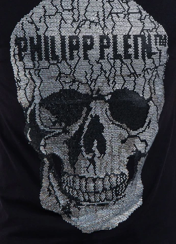 Чорна чорна футболка skull strass Philipp Plein