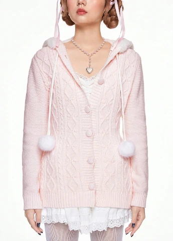 Пудровый демисезонный кардиган SHEIN