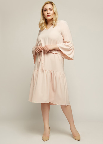 Светло-розовое кэжуал платье Solh однотонное