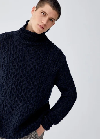 Темно-синій демісезонний светр Pull & Bear