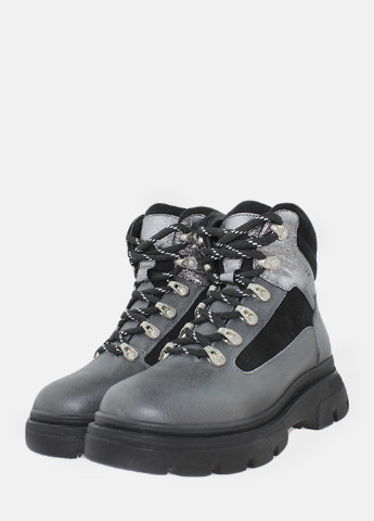 Зимние ботинки rf1511 серый-черный Favi из натуральной замши