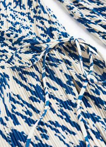 Комбинированное кэжуал платье на запах, плиссированное H&M с рисунком