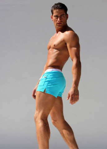 Мужские голубые пляжные мужские плавки шорты AQUX