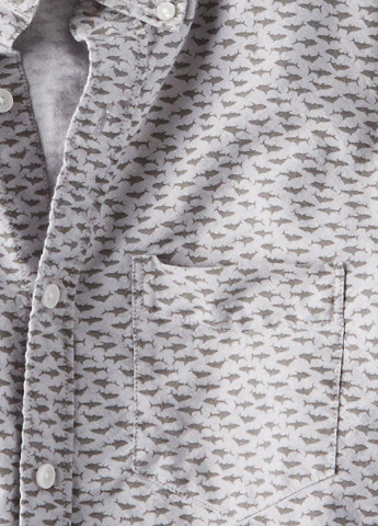Светло-серая кэжуал рубашка с абстрактным узором American Eagle с длинным рукавом
