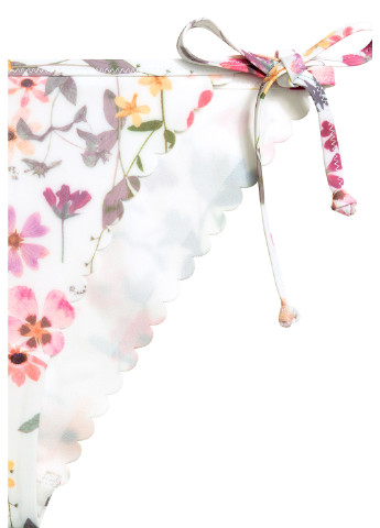 Белые купальные трусики-плавки с цветочным принтом H&M