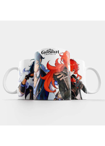 Чашка Fan Girl Кейя и Дилюк Геншин Импакт - Genshin Impact 330 мл (254914628)