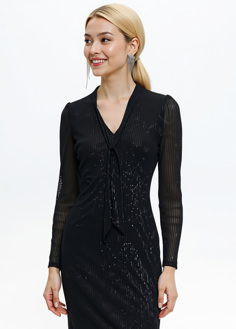 Черное кэжуал платье Reserved в полоску