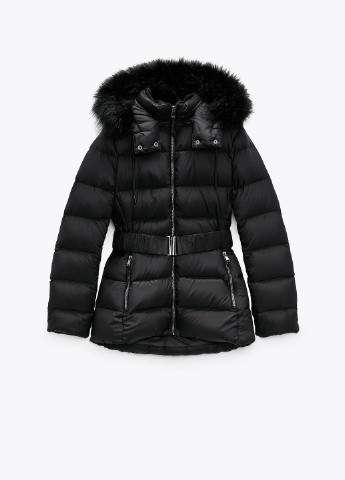 Черный зимний Пуховик аляска Zara