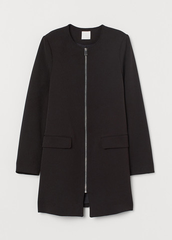 Черное демисезонное Пальто однобортное H&M