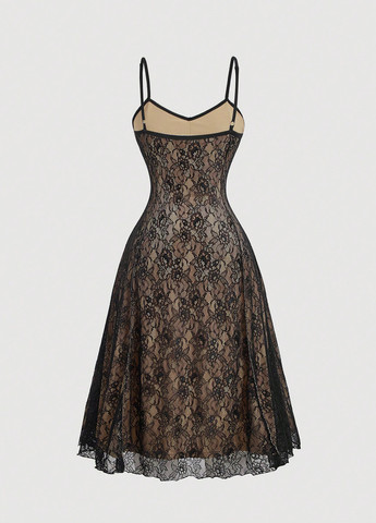 Чорна коктейльна, вечірня сукня SHEIN однотонна