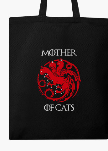 Еко сумка шоппер черная Мать котов (Mother Of Cats) (9227-2015-BK) MobiPrint (236390005)