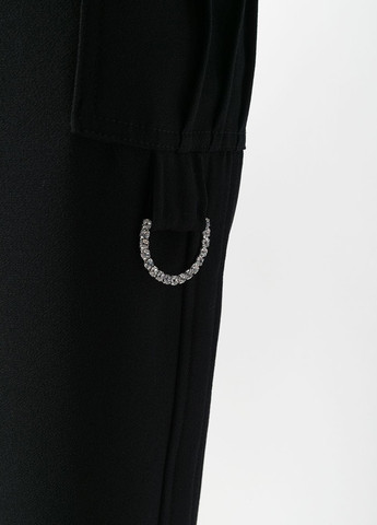 Черные кэжуал демисезонные укороченные, зауженные, карго брюки Pinko