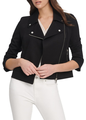 Чорна демісезонна куртка косуха DKNY