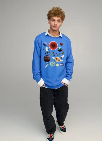 Голубой свитшот мужской oversize /no flis/ YAPPI (252387027)