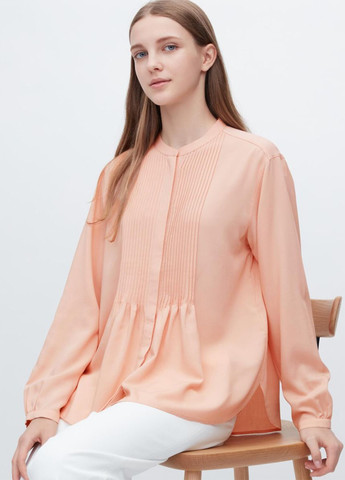 Персиковая демисезонная блуза Uniqlo