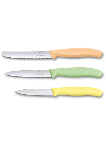 Набор ножей SwissClassic Paring Set 3 шт Light Yellow, Green, Orange (6.7116.34L2) Victorinox комбинированные,
