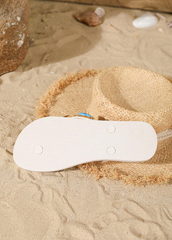 Белые пляжные, кэжуал шлепанцы SHEIN с камнями