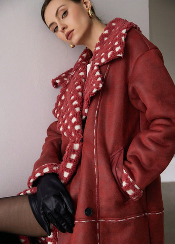 Комбіноване зимнє Пальто двобортне SHEIN