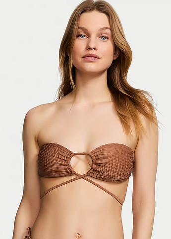 Коричневий літній купальник (ліф, трусики) бандо, роздільний Victoria's Secret