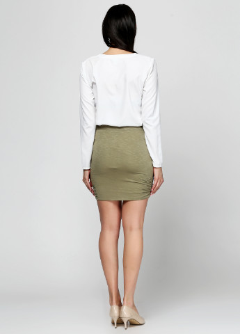 Оливковая кэжуал меланж юбка Vila мини