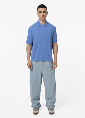 Голубой футболка-поло для мужчин Promin однотонная