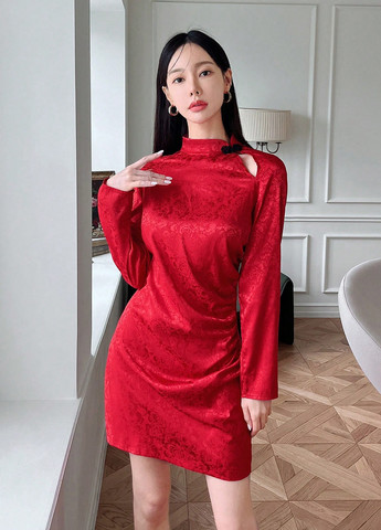 Червона кежуал сукня силуетна SHEIN з квітковим принтом