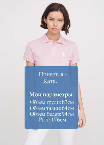 Бледно-розовая женская футболка-поло Ralph Lauren с логотипом