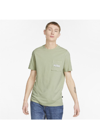 Зеленая футболка modern basics pocket men's tee Puma