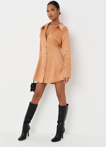Помаранчева кежуал сукня сукня-сорочка Missguided однотонна