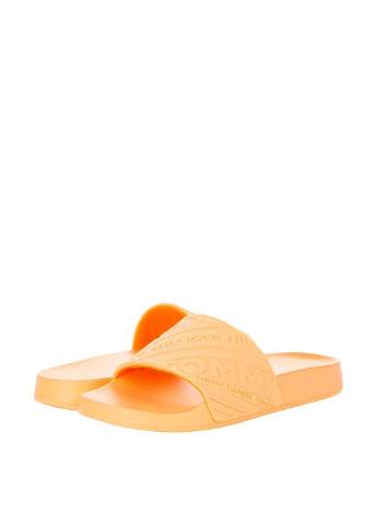 Оранжевые шлепанцы Tommy Hilfiger с логотипом