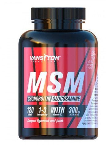 Хондроїтин + Глюкозамін + MSM 120 таблеток Vansiton (254325666)