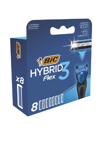 Змінні картриджі для гоління Flex 3 Hybrid (8 шт.) Bic (249037578)