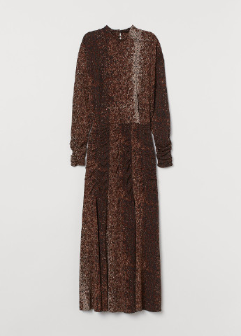 Коричнева кежуал сукня а-силует H&M з абстрактним візерунком