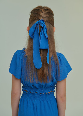 Синій літній брючний костюм (топ+штани) для дівчинки синій брючний Yumster