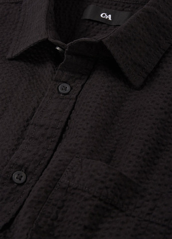 Черная кэжуал рубашка однотонная C&A
