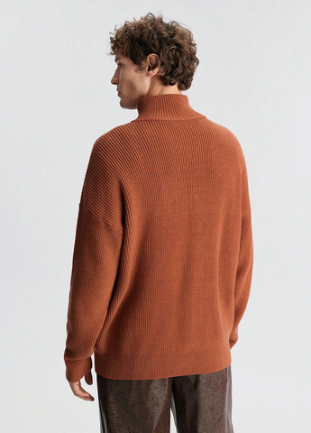 Терракотовый зимний свитер SHEIN