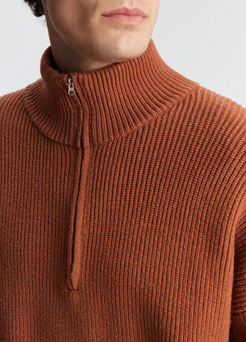 Терракотовый зимний свитер SHEIN