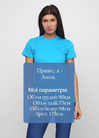 Голубая летняя футболка Anvil