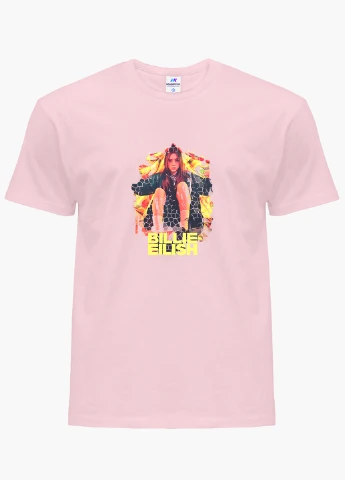Рожева демісезонна футболка дитяча біллі айлиш (billie eilish) (9224-1212) MobiPrint