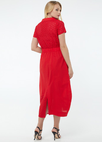 Красное кэжуал платье рубашка A'll Posa однотонное