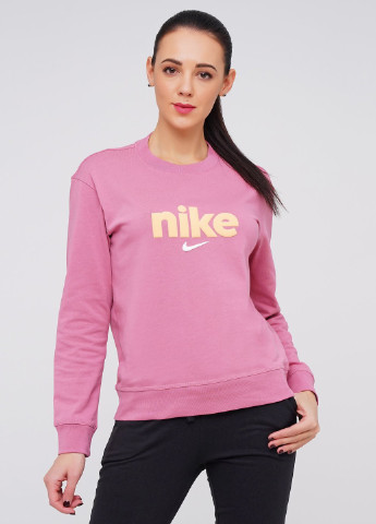 Світшот Nike - Прямий крій напис рожевий кежуал бавовна, трикотаж - (210244949)