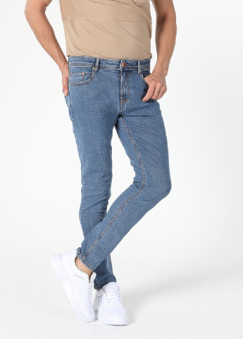 Голубые демисезонные скинни джинсы Colin's