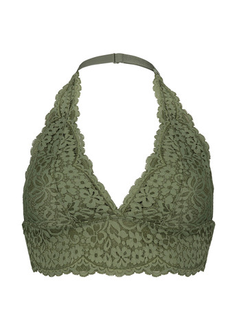 Зелений бралетт бюстгальтер Hunkemoller без кісточок поліамід, мереживо