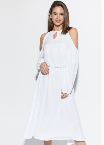 Білий кежуал сукня з відкритими плечима Karree однотонна