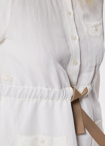 Белое кэжуал платье рубашка Lacoste однотонное