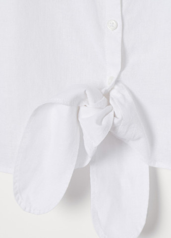 Белая летняя блузка из смесового льна H&M
