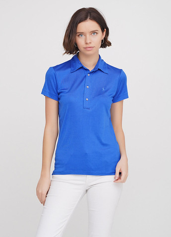 Женская синяя футболка поло Ralph Lauren однотонная
